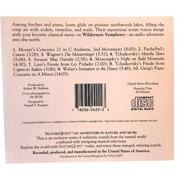 Nature Quest Wilderness Symphony Music CD Classical Nature Adventure 37178cd - Picture 2 of 2